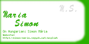 maria simon business card
