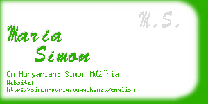 maria simon business card